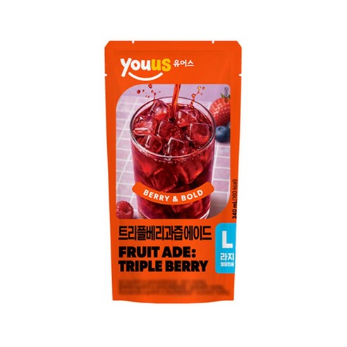 유어스 트리플베리과즙에이드 340ml x 16개, 16개, 340ml