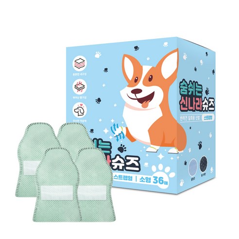 와우 강아지신발 숨쉬는 신나라슈즈 36P+ 고탄력스트랩 8개, 민트, 2세트