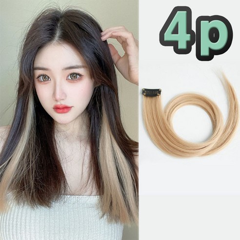 은꽃밴드 C-131 시크릿투톤 붙임머리, 골드, 8개