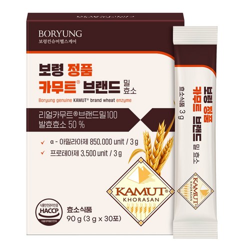 보령 정품 카무트 효소 브랜드 밀, 4개, 90g