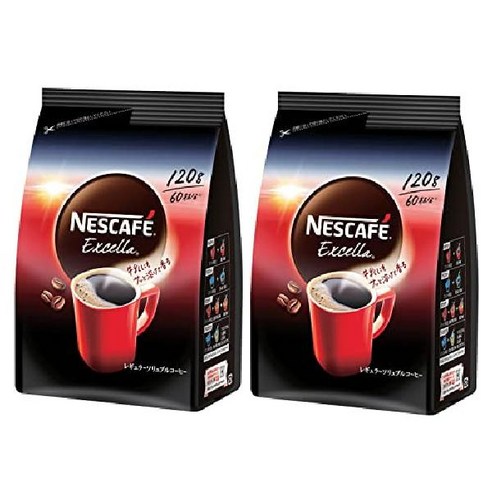 Nescafe RSC 일본직구 네스카페 엑셀 리필백 120g x 2봉지 과립, 2개, 1개입