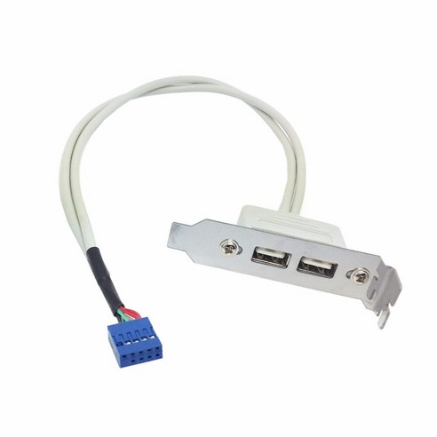 Jimier Low Profile 8cm Height USB 2.0 Female Back panel to Motherboard 9pin cable with PCI bracket 3, 한개옵션0