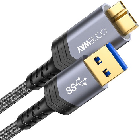 코드웨이 USB A to 마이크로B 외장하드 케이블, 0.3M