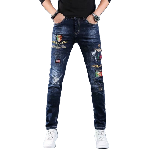 남성 기모안감 청바지 일자 슬림 스판 청바지 Men''s jeans