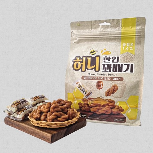 허니 한입 꽈배기 대용량 개별포장 전통과자 520g, 1개