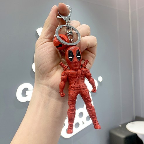 아이언맨 캐릭터 스파이더맨 열쇠고리 창의 금속 가방 열쇠 액세서리 자동차 카우보이 액세서리 열쇠고리, 합금 데드풀 레드