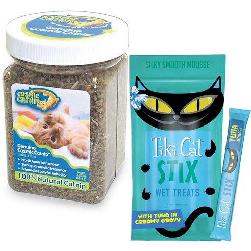 번들: OurPets Cosmic Catnip Tiki Cat Stix Tuna Cat Treats