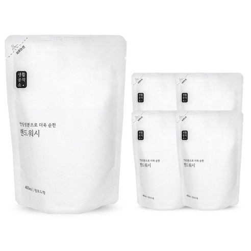 생활공작소 핸드워시 리필 청포도향, 400ml, 5개