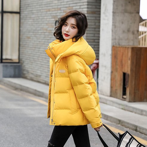 여성 짧은 재킷 화이트 오리 겨울 새로운 한국어 스타일 느슨한 슬리밍 패션 후드 따뜻한 코트