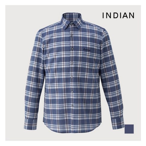 인디안INDIAN 린넨 블랜드 미디움체크 셔츠_MITNLYS1311999789