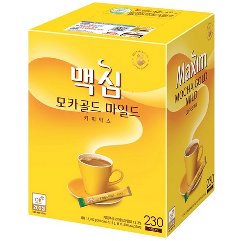 맥심 모카골드 마일드 커피 믹스, 230개입, 1박스
