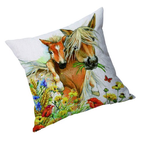소프트 벨벳 베갯잇 던져 쿠션 케이스 Pillowslip 베개, 말 60x60cm, 설명