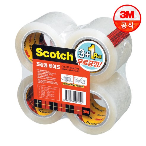 스카치 포장용 테이프 리필 132R 48mm x 20m, 투명, 3개