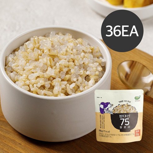 한채원 밥대신 75 칼로리 현미 귀리 즉석밥 저당 다이어트 곤약 밥, 110g, 36개