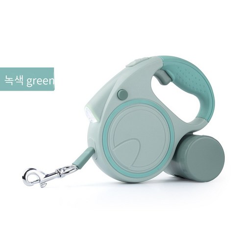 새로운 애완 동물 텔레스코픽 가죽 끈 개 손전등 자동 가죽 끈 개 밧줄 고양이 가죽 끈 가죽 끈 5m, 녹색, 155*140MM 5 m 길이 A1