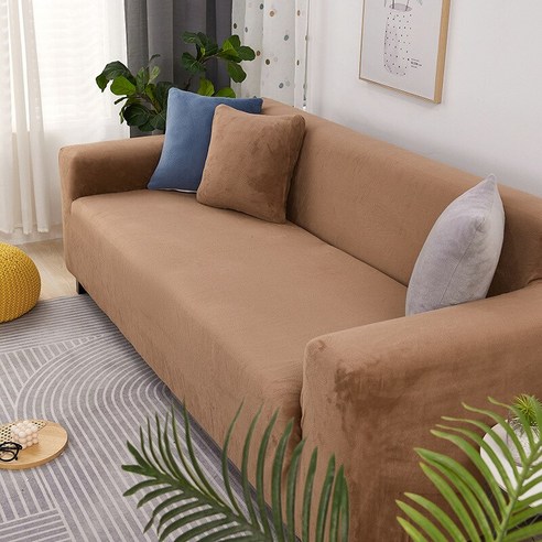 벨벳 플러시 L 모양의 소파 커버 거실 탄성 가구 소파 Slipcover Chaise Longue 코너 소파 커버 스트레치, 1pc 90-140cm, 07