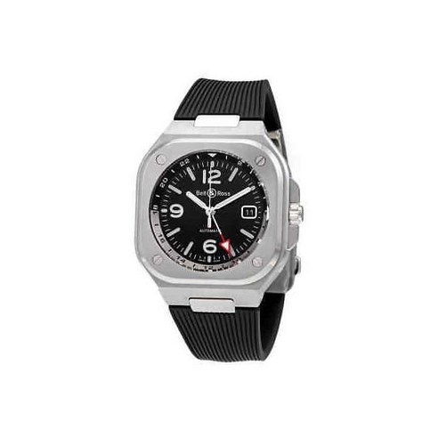 벨앤로스 BR 05 GMT 자동 블랙 다이얼 남성 시계 BR05G-BL-ST SRB Bell and Ross