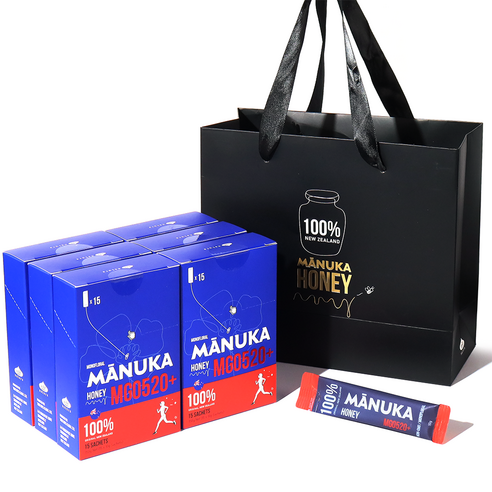 와일드네이처 마누카꿀 MGO 520+ UMF 15+ 동일수치 스틱 15개입, 6박스, 150g