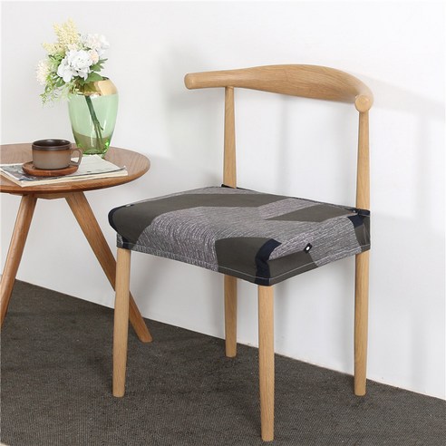 날염 우유 실 탄력 소뿔 의자 식사 의자 커버 호텔 가정용 의자 커버 등받이 방석 커버, 시대가 부르다
