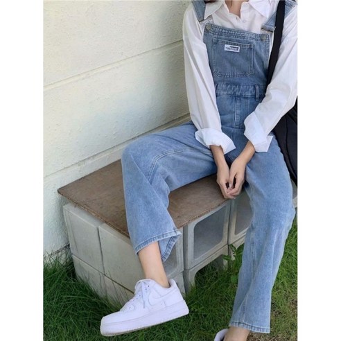 록시부띠끄 청멜빵 롤업 오버롤 여름 데님 바지 팬츠