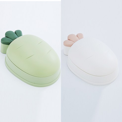 가정용 뚜껑이있는 창조적 인 비누 상자 성격, 2 팩 녹색과 흰색