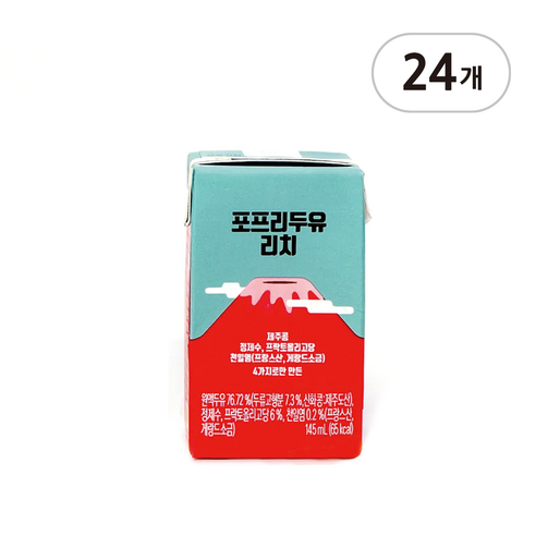 [포프리] 100% 국산 제주콩을 껍질째 그대로 포프리 두유 리치, 145ml, 24개