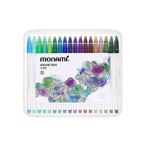 모나미 프러스펜 3000 수성펜 36색, 혼합 색상, 1개