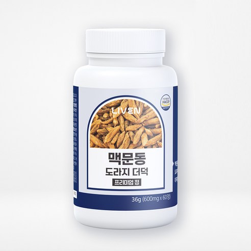 [라이븐] 맥문동 도라지 더덕 프리미엄정 60정, 36g, 1개 - 건강 분말 | 쿠팡