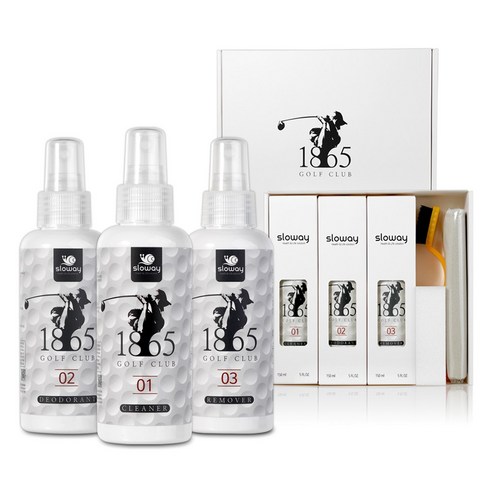 슬로웨이 1865 골프채 세척 관리 클리너 150ml 3종 골프 선물 세트 + 쇼핑백 - 골프클럽 관리용품 | 쿠팡