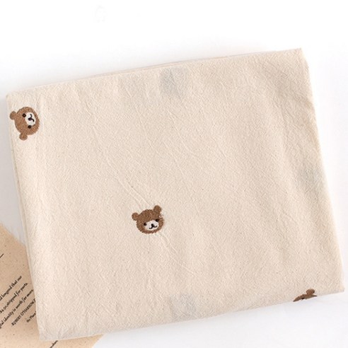 자수 20수 광목 허니베어 2종, 내츄럴 광목자수소품