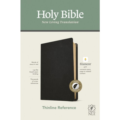 NLT Thinline Reference Bible Filament Enabled Edition (Red Letter Genuine Leather Black Indexed) Leather, Tyndale House Publishers