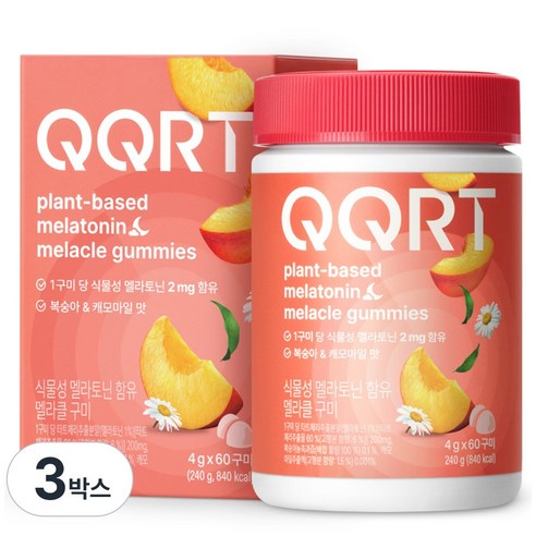 마르스랩스 QQRT 식물성 멜라토닌 함유 멜라클 구미 2mg 60정 2,3박스