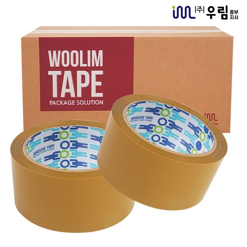 우림중부지사 박스테이프 opp 포장용 중포장 황색 65mic x 48mm x 50M, 50개