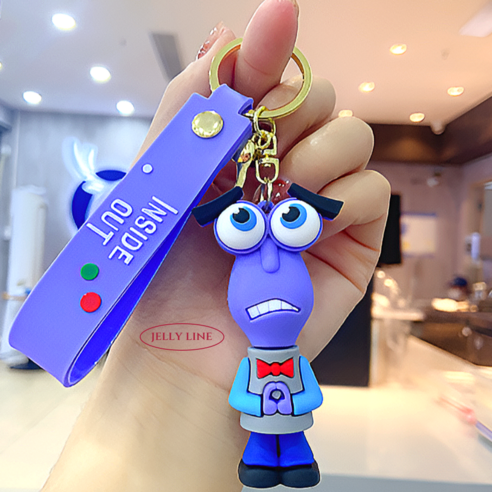 젤리라인 영화 인사이드아웃 3D 피규어 인형 키링 열쇠고리 9종 INSIDE OUT, 소심이