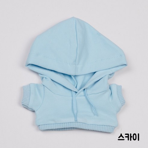 모카돌 10cm 15cm 20cm 솜인형옷 심플 후드티 무속성 의상 솜뭉치 아이돌인형 솜깅이, 스카이, 20cm 솜인형, 1개
