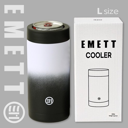 에밋 아이스 캔쿨러 온도유지 소주쿨러 맥주캔 텀블러, 블랙L(500ml), 1개
