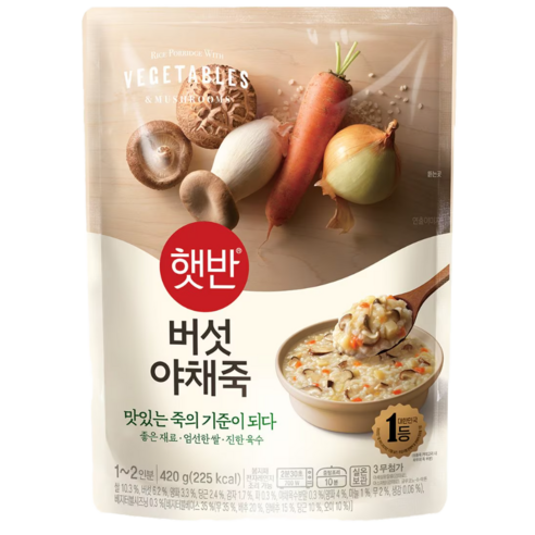 햇반 버섯야채죽, 420g, 1개