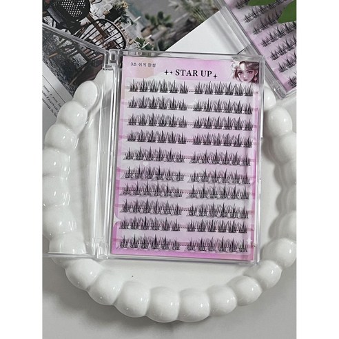 STAR UP 풀 필요없은 자연 속눈썹 대용량 아이래쉬 120가닥 노글루 인조 속눈썹 초보 추천, 1개