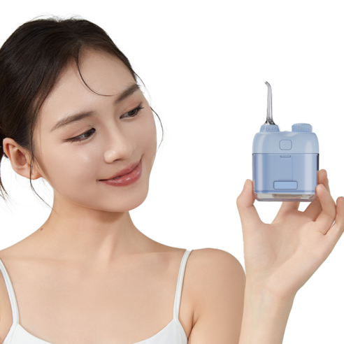 ERAN스타 미니 무선 물치실 구강세정기 IPX7급 방수 휴대용/여행용/캠핑용/출장용, 블루