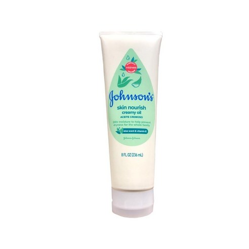 JOHNSON'S 베이비 크리미 오일 알로에 및 비타민 E 236ml 8 액량 온스, 8 Fl Oz (Pack of 1), 1개