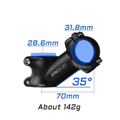 자전거스템 퀼스템 자전거핸들 MTB 로드 우노 전원 테이블 바 7 17 35도 31, 31.8x70mm 스템 35, 1개