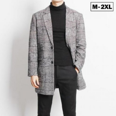 더마인드 남성 모직하프코트 MS글렌체크코트(무료배송)
