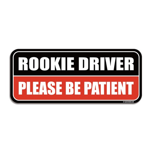 긱베어 루키드라이버 차량용 자석 마그넷 ROOKIE DRIVER 뉴드라이버 초보운전 NEW DRIVER, 레드, 1개