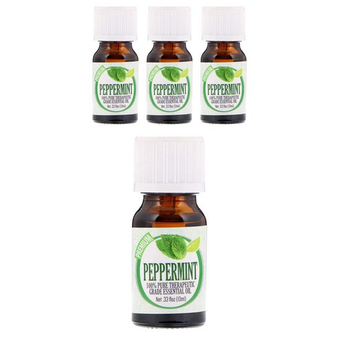 힐링솔루션 테라퓨틱 그레이드 에센셜 오일, 10ml, Peppermint, 4개