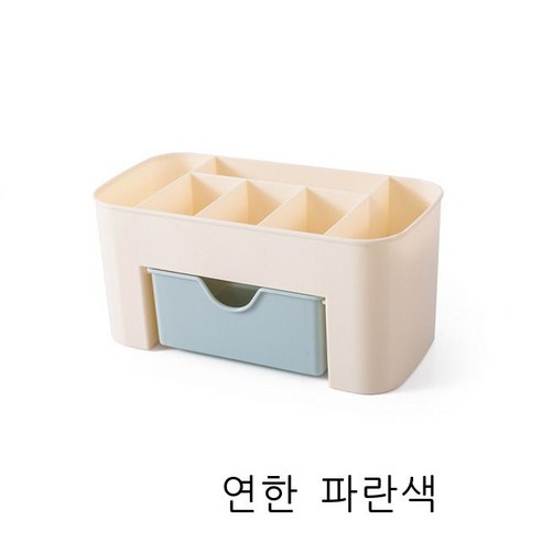 미니 데스크톱 수납함 서랍식 플라스틱 저장함 신기 잡동사니 정리함 조립함 진열대, 연한 남색