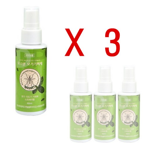 모스넷 모기 기피제 60ml, 3개