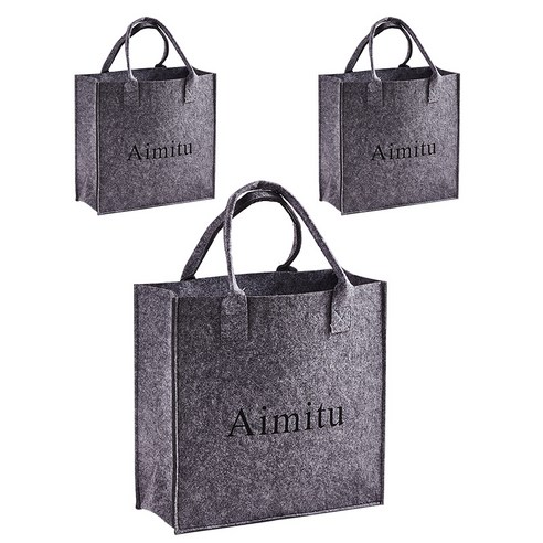 Aimitu 펄트 쇼핑백 토트백 3P세트, 3개, 그레이