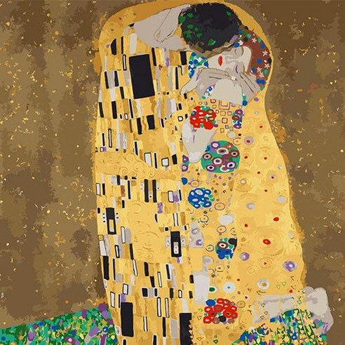 모모픽스페인팅 DIY명화그리기 대형 60x75cm, WH01 클림트 키스