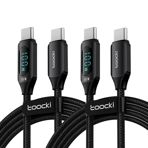TOOCKI LED 디스플레이 PD 100W c to c타입 초고속 충전케이블, 2m, 불루, 1개