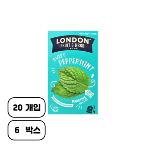 런던프룻 스위트 페퍼민트, 1.5g, 20개입, 6개